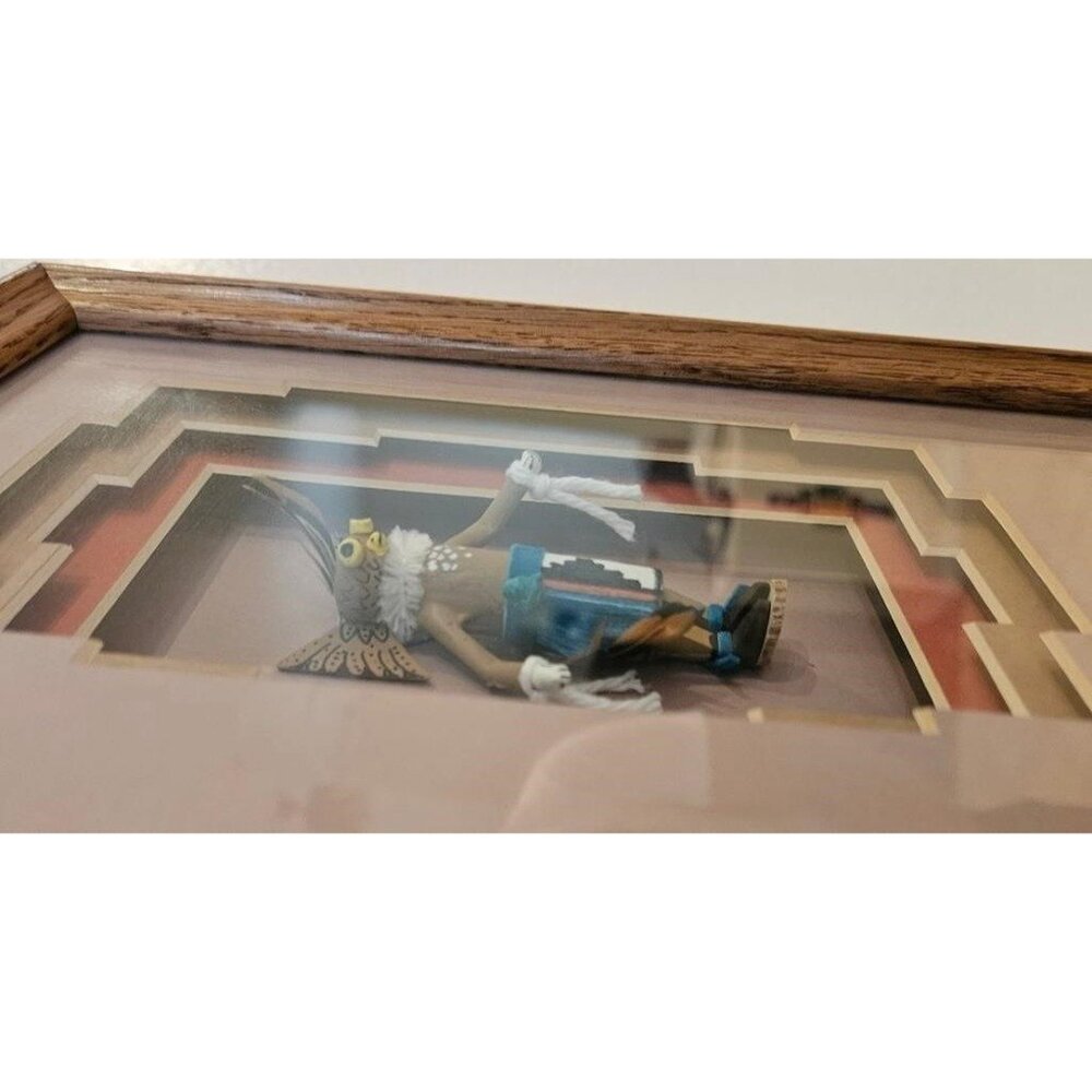 Ross & Cleo Wersonick Navajo Native American Sand Art Kachina Dolls Shadow Box - Picture 12 of 12